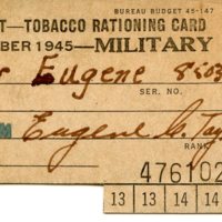 WWII Tobacco Ration Card